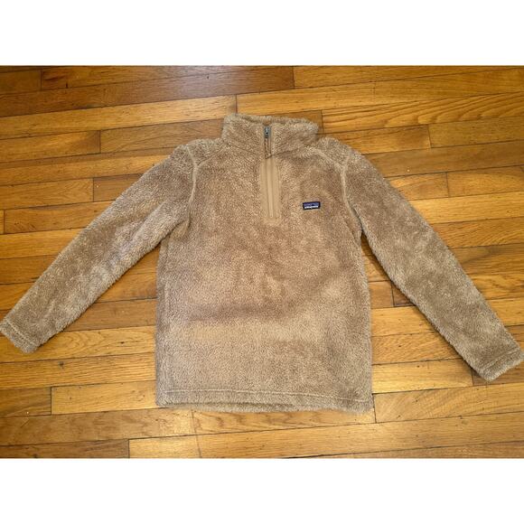 Patagonia Boys' Los Gatos 1/4 Quarter Zip Size XL 14 Bearfoot Tan